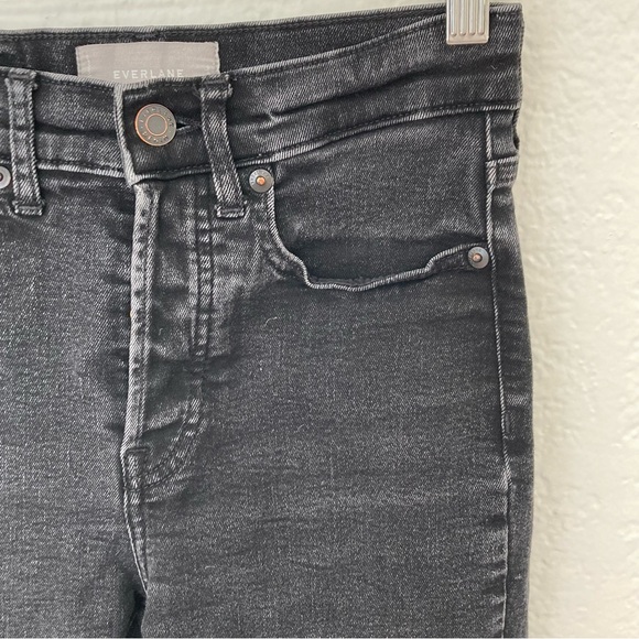 Everlane High Rise Slim Straight Black Jeans, Size 25 Ankle - Picture 3 of 6